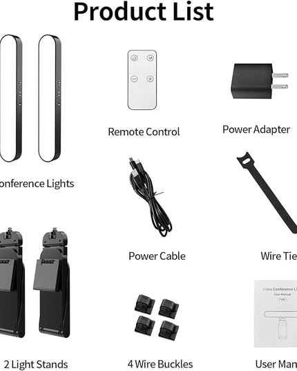 yAyusi Dual-lamp Video Conference Lighting, LED Streaming Light with Remote and Touch Control, Zoom Lighting for Computer,Webcam Laptop Monitor Ring Light for Video Calls/Zoom Meetings/Video Recording
