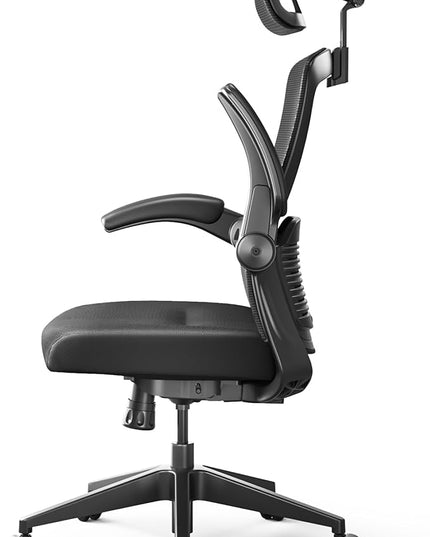 FLEXISPOT OC3-Pro Cloud Ergonomic Office Chair for Big and Tall Black, High Back Office Chair with Flip-up Arm/8-Level Lumbar Support, Foam Seat Cushion, Chairs for Home Office Studying Gaming, Black
