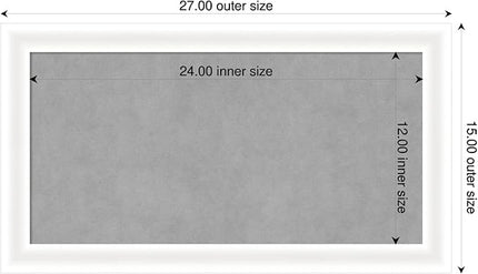Amanti Art White Framed Magnetic Board 15x27 Small Vision Board for use with Magnets, 100% Metal Sheet to Display Items as Office Decor or for Home Organization in mudroom, Kitchen or Kids Room