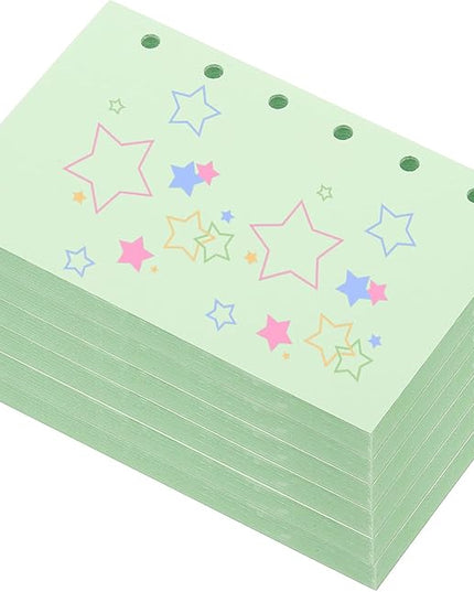 PATIKIL Colored Loose Leaf Paper, 5" x 3.2"(A7) 300 Sheets 6 Holes Punched 150GSM Blank Binder Refill Paper Supplies for Office Note Taking Teacher Planner Journal Notebook, Light Green