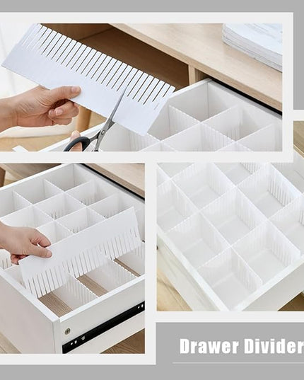 10pcs Home Drawer Dividers Combination Organizers for Socks Underwear Makeup Closet Storage Neat Partition Separators White
