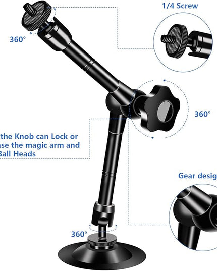 UYODM 2 Pack Articulating Magic Arm Wall Mount Holder Stand Compatible with CCTV POV Camcorders Cameras, LED Light, Video Lamp,DSLR,Flash,Digital Camera,Security Cameras