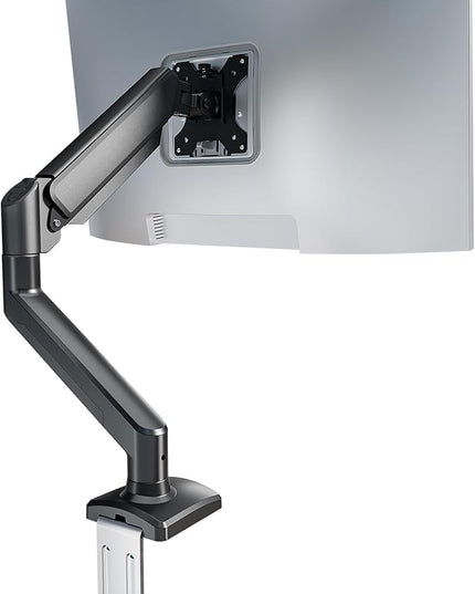 Single Monitor Arm Desk Mount，Gas Spring Monitors Arm for 17-32 inch Screens,Adjustable Computer Monitors Stand up to 4.4 to 19.8 lbs,Vesa Mount with Clamp and Grommet Base, VESA 75 & 100mm