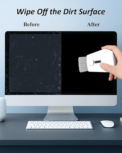 Keyboard Brush, Portable Keyboard Cleaner Soft Bristle Cleaning Brush, Safe Streak-Free Phone Screen Cleaner, Retractable Laptop Cleaning Kit for Computer MacBook PC iPad Camera Lens Monitor