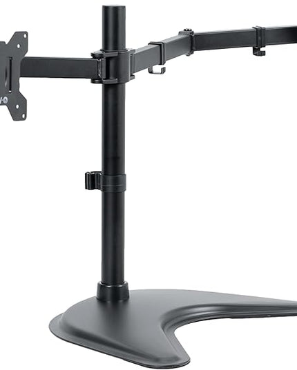 VIVO Dual Ultrawide Monitor Mount, Free-Standing Desk Stand for 2 Screens up to 38 Inches, Heavy-Duty Adjustable Arms, Max VESA 100x100mm, Black, STAND-V038F