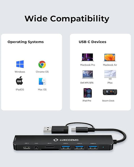 USB C Docking Station with Ethernet, 8 in 1 Docking Station to HDMI Adapter Displayport SD TF Card Reader, USB, 100W PD for USB C Thunderbolt 3 Laptops (Black)