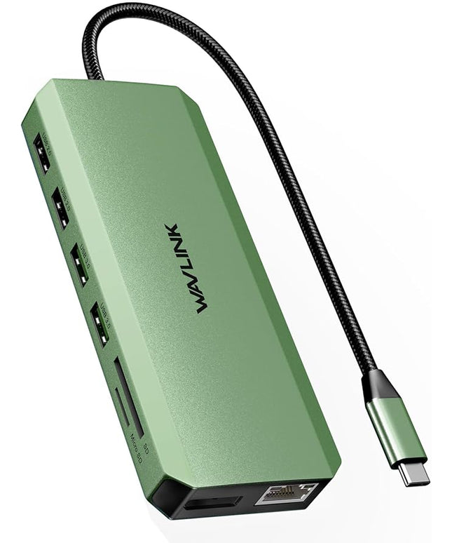 WAVLINK USB C Docking Station Triple Display Dual Monitor for Laptop Dell/Lenovo/HP/XPS, USB-C Hub Multiport Adapter Dongle Dock with 2 HDMI, DisplayPort, Ethernet Hub, 85W PD, SD Card Reader, Audio