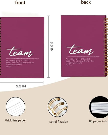 Raspberry Meeting Notebook for Work, Employee Appreciation Gifts, Team Gifts for Employees, Thank You Gifts for Women Men Leader Boss Mentor Manager Coworkers Going Away Retirement, 5.5"x8.3"