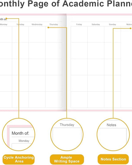Academic Planner for 2026 or Anytime – 8.5" x 11" Undated Weekly Student Planner For Homeschool, High School, College & Nursing Students, 200 Pages, Pink