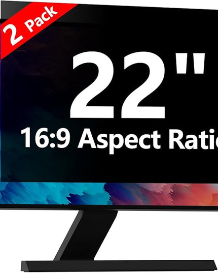 【2 Pack】 Computer Privacy Screen Protector 22 Inch with Hp Dell Asus Samsung LG and More, Removable Security Shield Filter for 16:9 Aspect Ratio Monitor Like ViewSonic Sceptre
