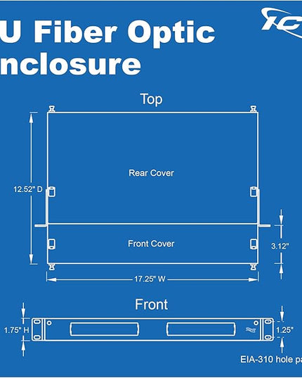 ICC 1U Fiber Optic Rack Mount Enclosure - 3 Slots for LGX Compatible Adapter Panels or Cassettes, Supports up to 72 Fibers, Fits 19-Inch Racks, Secure Fiber Management Solution, ICFORE31RM