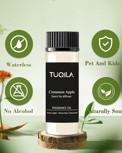 Tuqila Essential Scent Oil Cinnamon pples 20ML Sampler Waterless Diffuser Oil for Cold Air Diffusers, Luxury Home Fragrance Oils, Aromatherapy Oils for Spa, Office, Long-Lasting Refill