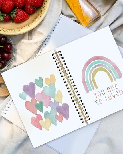 dvhdajed Boho Rainbow Spiral Notebook, You Are So Loved Positive Affirmation Journaling Notebooks, Inspirational Spiral Journal for Girls Women, Positive Office School Supplies Gifts, 5.5x8.3 In
