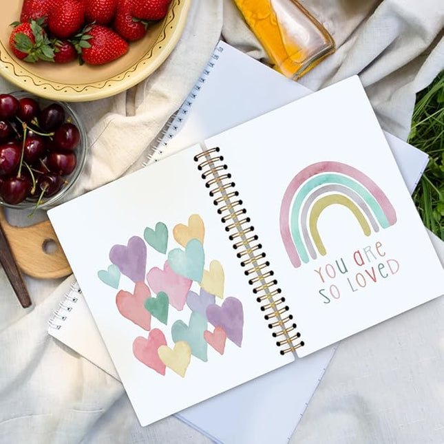 dvhdajed Boho Rainbow Spiral Notebook, You Are So Loved Positive Affirmation Journaling Notebooks, Inspirational Spiral Journal for Girls Women, Positive Office School Supplies Gifts, 5.5x8.3 In
