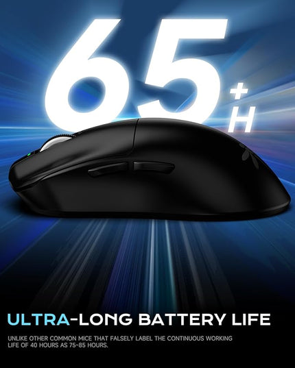 VGN Esports Wireless Gaming Mouse, 49g Ultra-Lightweight Gamer Mouse Wireless, 26K DPI Optical Sensor, 6 Programmable Buttons, 4K Polling, 75Hrs Battery Life, 3 Connection Modes Gaming Mice for PC/Mac