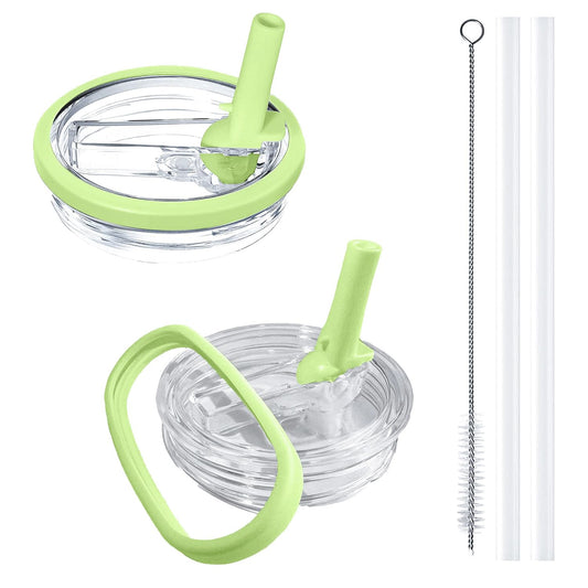 Aooiiysd 2 Pack Stanley Cup Lid Replacement 40 oz, with Leak Proof and Flip Straw Lid, Stanley Cup Accessories, for Stanley Quencher H2.0 40 oz Tumbler (Only), BPA Free (Light Green)