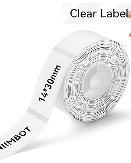 NIIMBOT Label Maker Tape for D11/D110/D101 Label Maker, 14 x 30 mm (0.55'' x 1.18'') for Home Office Labeling Tape Replacement, Clear