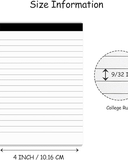 Nichela Notepads Bulk for Daily Planning and Organization of Work – 4 x 6-inches Ruled Pages – Thick Bright White Paper – 30 Pages – Note Pads College Ruled – Pack of 20