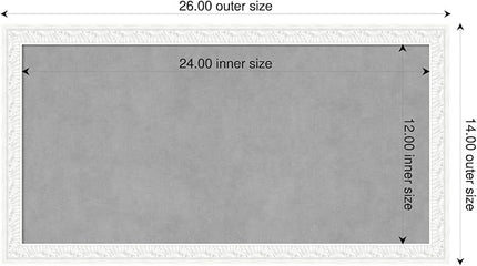 Amanti Art White Framed Magnetic Board 14x26 Small Vision Board for use with Magnets, 100% Metal Sheet to Display Items as Office Decor or for Home Organization in mudroom, Kitchen or Kids Room