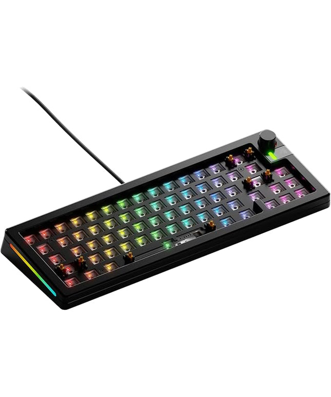 Glorious Gaming - GMMK 3 PRO Barebones Custom Keyboard Kit w/Knob, Custom Modular Aluminum Body & Gasket System, Hotswappable 65% Compact Keyboard, Sound Dampening Foam, Aluminum Switch Plate(Black)
