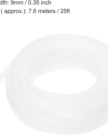 uxcell PET Expandable Sleeving 25ft 1/4" Clear Cable Management Sleeve Cord Organizer for Wrap Protect Cable