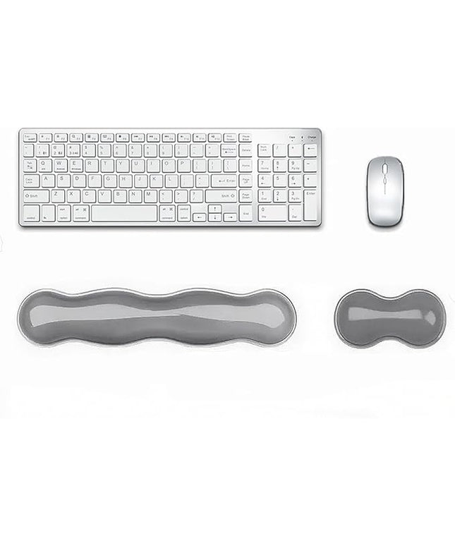 Wrist Rest for Keyboard and Mouse, Ergonomic Gel Keyboard Wrist Rest for Effortless Typing & Pain Relief, Cool Silicone Gel Wrist Support Pad for Gaming, Computers, Laptops, Office