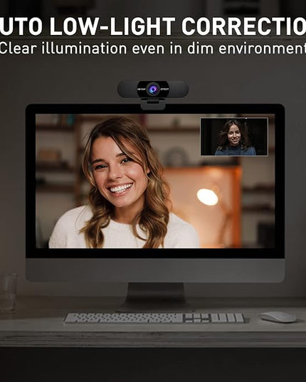 EMEET C960 Webcam with Tripod, 1080P Webcam with Microphone, Adjustable Height Mini Tripod, C960 Web Camera with Privacy Cover, Plug & Play with Stand for Zoom/Skype/YouTube/FaceTime