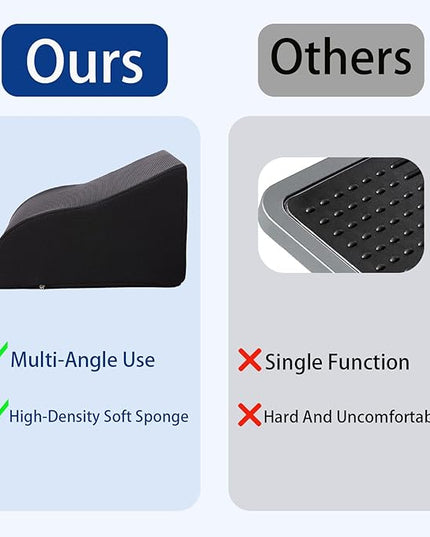 Foot Rest for Under Desk at Work Ergonomic Under Desk Footrest，Support Foot Pillow Double-Sided Footstool， for Office, Home & Gaming Leg Elevation Pillow Black