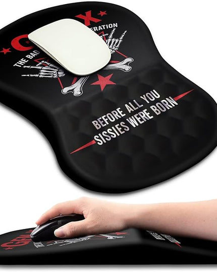Hokafenle Ergonomic Mouse Pad Wrist Support with Massage Design, Wrist Rest Pain Relief Mousepad with Memory Foam&Non-Slip PU Base, Mouse Pads for Wireless Mouse & Desk (12x8 inch,Gen X)