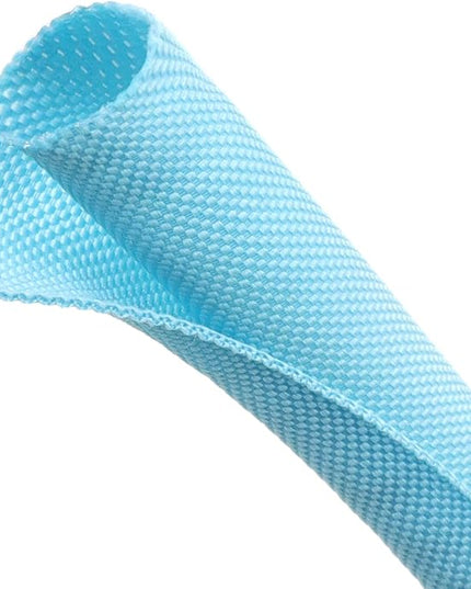Automotive Wire Loom Tubing, Split Braided Cord Protectors from Pets No Chew, Flexible Cable Sleeve Cable Management for TV/Computer/Electric Wires (Sky Blue, 1/2"-10ft)