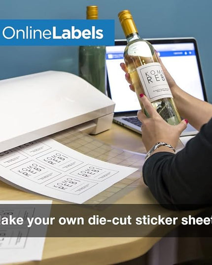 Sticker Paper, 1,000 Sheets, White Matte, 8.5" x 11" Full Sheet Label, Works with Inkjet and Laser Printer, Compatible with Electronic Cutting Machines, OL177WX, OnlineLabels