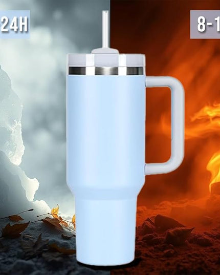 H&F Clicks Insulated Tumbler, Stainless Steel Tumbler with Leakproof Lid for Water, Coffee or Iced Tea. Cup Holder Compatible for Travel, BPA-Free Water Bottle, Vacuum Insulated Tumbler.