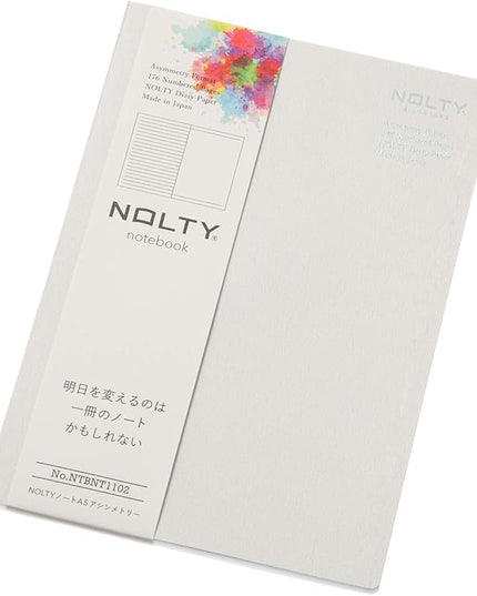 NOLTY Notebook, A5 Lined + Dot Grid, 176 Pages, Made in Japan, Gray, NTBNT1102