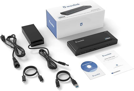 WAVLINK DisplayLink Laptop Docking Station - Dual Monitors 5K/4K@60Hz, 100W Charging - Thunderbolt 4/3, USB-C/A - M1 M2 Mac, Windows, Chrome, Ubuntu - 2HDMI, 2DP, 6 USB Ports, 130W Power, LAN, Audio