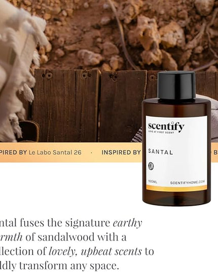 Scentify Santal Aroma Oil Refill Scent for Oil Diffusers - Iris, Amber, Sandalwood, Cedar Scents - Luxurious Relaxing Aromatherapy Diffuser Fragrance 470ml, 16 oz