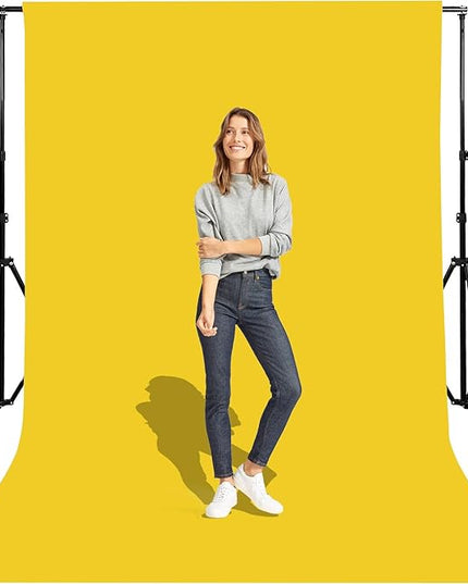 5x7 Ft Yellow Background Backdrop for Photography Seamless Photo Booth Backdrop for Photoshoot Photography Background Screen Video Recording Parties Curtain