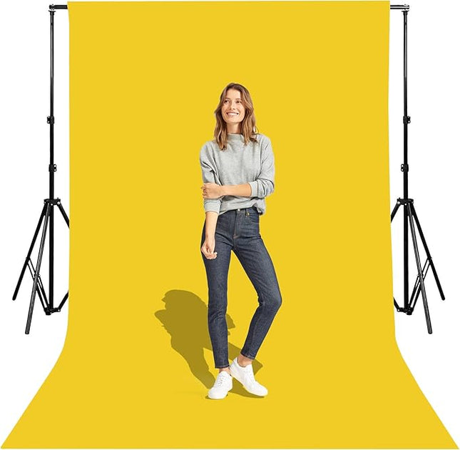 5x7 Ft Yellow Background Backdrop for Photography Seamless Photo Booth Backdrop for Photoshoot Photography Background Screen Video Recording Parties Curtain