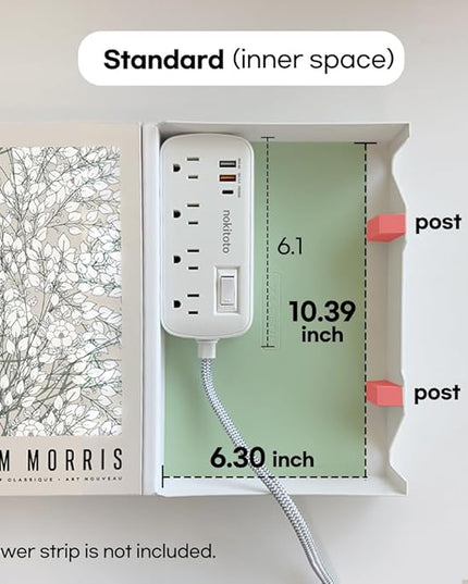 Book Shape Decorative Cable Management Box - Expandable Cable Organizer Box with Magnetic Closure for Home & Office (Blue Coral, Large)