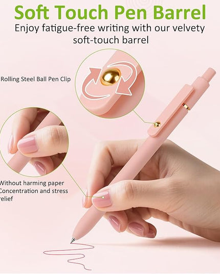 FIOVER Colored Pens, 6 Pack Colorful Gel Pens, Quick-Dry 0.7mm Medium Point for Journaling, Note Taking, Doodling, Aesthetic Office School Supplies, Gifts for Women Men(Multiple Colors)