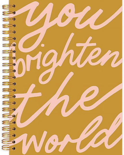 Inspirational Spiral Journal Notebook 5.5x8.3in, You Brighten the World,Positive Gifts for Women, Affirmation Journal for Women, Motivational Hardcover Notebook
