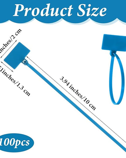 100pcs Zip Tie Tags Cable Labels Tags Nylon Cable With Label Tag Marker Ties Wire Self Locking Plastic Cords Straps Mark Cord Multi Color Electronic Identification Power Marking Label for Organizing