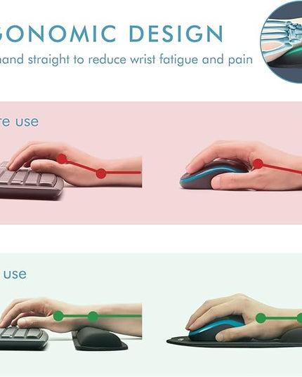 VAGAU Premium Keyboard Wrist Rest and Mouse Pad Wrist Support, Ergonomic Memory Foam Set for Office, Laptop, Mac, Computer and Gaming, Comfortable Typing &Wrist Pain Relief
