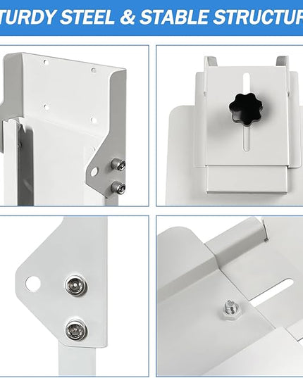 Heavy Duty Computer Wall Mount PC Case - Upgraded, Also Great for PC Mount Under Desk - Height Adjustable from 11" to 21", Width Adjustable from 5.5" to 9.8", Computer Tower Under Desk Home Office