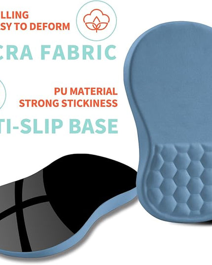 Ergonomic Mouse Pad Wrist Support with Memory Foam Massage Bulge, Carpal Tunnel Pain Relief Mousepad Wrist Rest for Mouse(12x8 inch, Lake Blue)