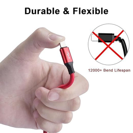 Multi Charging Cable, 10Ft 2Pack Multi Fast Charger Cable Braided Universal 3 in 1 Multi Charging Cord Long USB Cable Adapter IP/Type C/Micro USB Port for Cell Phones/iPhone/Tablets/Samsung/More