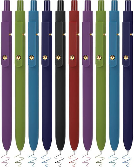 FIOVER Colored Pens, 12 Pack Colorful Gel Pens, Quick-Dry 0.7mm Medium Point for Journaling, Note Taking, Doodling, Aesthetic Office School Supplies, Gifts for Women Men(12PCS Vintage Colorful)