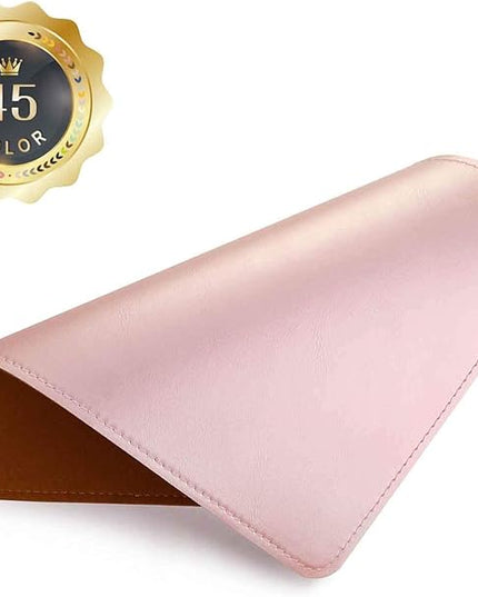 PU Leather Mouse Pad with Stitched Edge Micro-Fiber Base - Non-Slip Waterproof, 8x11Inch (Rose Pink)