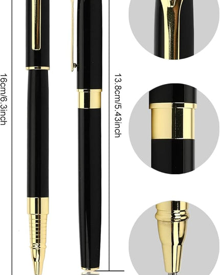 YIVONKA Luxury Ballpoint Pen Black Refill Line width 0.5mm,Best Office Pen Gift for Men & Women Professional Executive,Nice BallPens Classy Gift Box (Black)