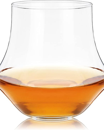 True Whiskey Glasses for Men and Women, Top-notch Bourbon Scotch Whiskey Cups Set, Bar Glassware Drinking Glasses Set of 4, 12 oz