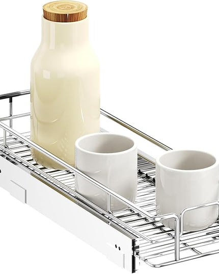 LOVMOR Pull Out Cabinet Organizer 5½" W x 21½" D, Kitchen Cabinet Pull Out Shelves Slide Out Storage